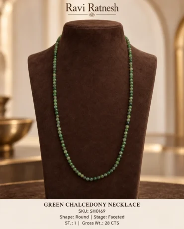 Green Chalcedony Single Hook Necklace SH0169 — studio product photograph