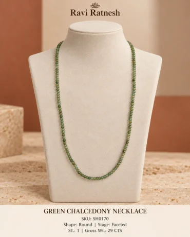 Green Chalcedony Single Hook Necklace SH0170 — studio product photograph