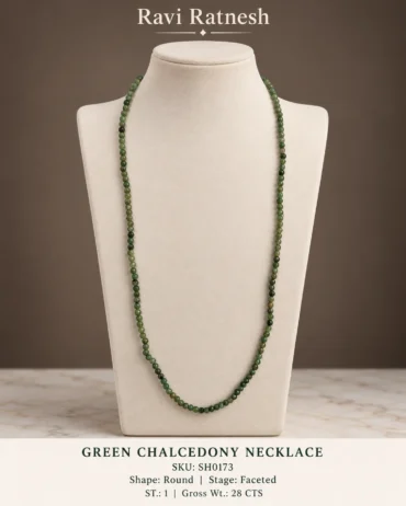 Green Chalcedony Single Hook Necklace SH0173 — studio product photograph