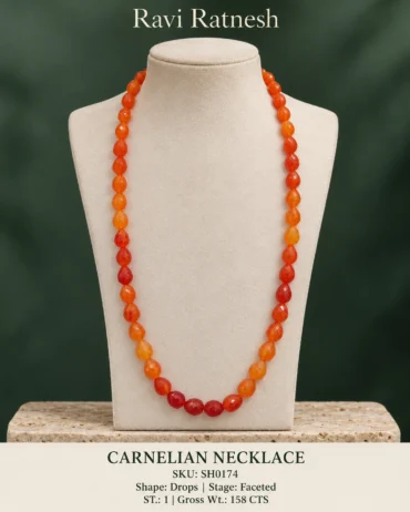 Carnelian Single Hook Necklace SH0174 — studio product photograph