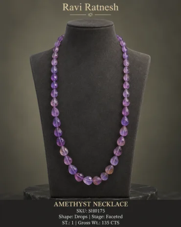 Amethyst Single Hook Necklace SH0175 — studio product photograph