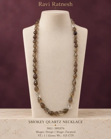 Smokey Quartz Single Hook Necklace SH0176 — studio product photograph