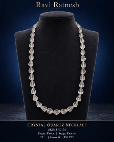 Crystal Quartz Single Hook Necklace SH0178 — studio product photograph