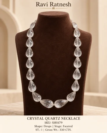 Crystal Quartz Single Hook Necklace SH0179 — studio product photograph
